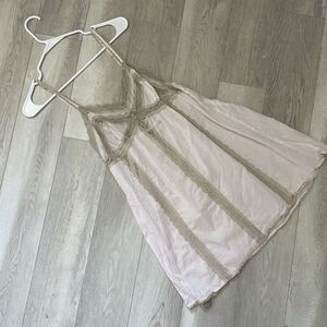 Victoria's Secret Dress cotton lace babydoll mini slip womens Pink (medium) vtg